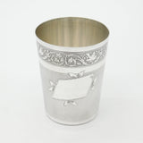 Art Nouveau French Sterling Silver Beaker with Bird & Dragon Motif Antique c1890