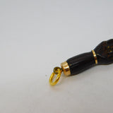19th Century 9ct Gold, Carved Ebony Wood Figa Hand Pendant Antique c1880