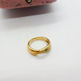 9ct Yellow, Rose, White Gold Tri-Colour Band Ring Vintage c1980 London