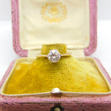 9ct Yellow Gold Diamond Paste Set Solitaire Ring Vintage 1982 Birmingham