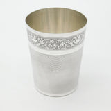 Art Nouveau French Sterling Silver Beaker with Bird & Dragon Motif Antique c1890