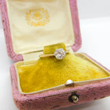 9ct Yellow Gold Diamond Paste Set Solitaire Ring Vintage 1982 Birmingham