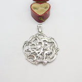 Edwardian Sterling Silver Classical Cherub Form Large Pendant 1903 London