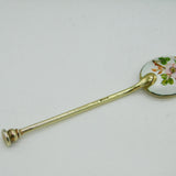 Boxed Set of Sterling Silver Gilt & Enamel Floral Teaspoons Vintage Birmingham