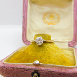 9ct Yellow Gold Diamond Paste Set Solitaire Ring Vintage 1982 Birmingham