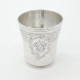 Art Nouveau French Sterling Silver Beaker with Acanthus Motif Antique c1890
