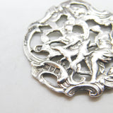 Edwardian Sterling Silver Classical Cherub Form Large Pendant 1903 London