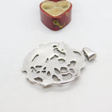 Edwardian Sterling Silver Classical Cherub Form Large Pendant 1903 London