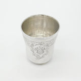 Art Nouveau French Sterling Silver Beaker with Acanthus Motif Antique c1890