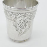 Art Nouveau French Sterling Silver Beaker with Acanthus Motif Antique c1890
