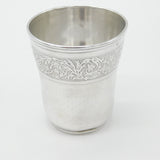 Art Nouveau French Sterling Silver Beaker with Acanthus Motif Antique c1890