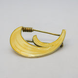 O.F Hjortdahl Norwegian Sterling Silver Gilt Yellow Enamel Brooch Antique