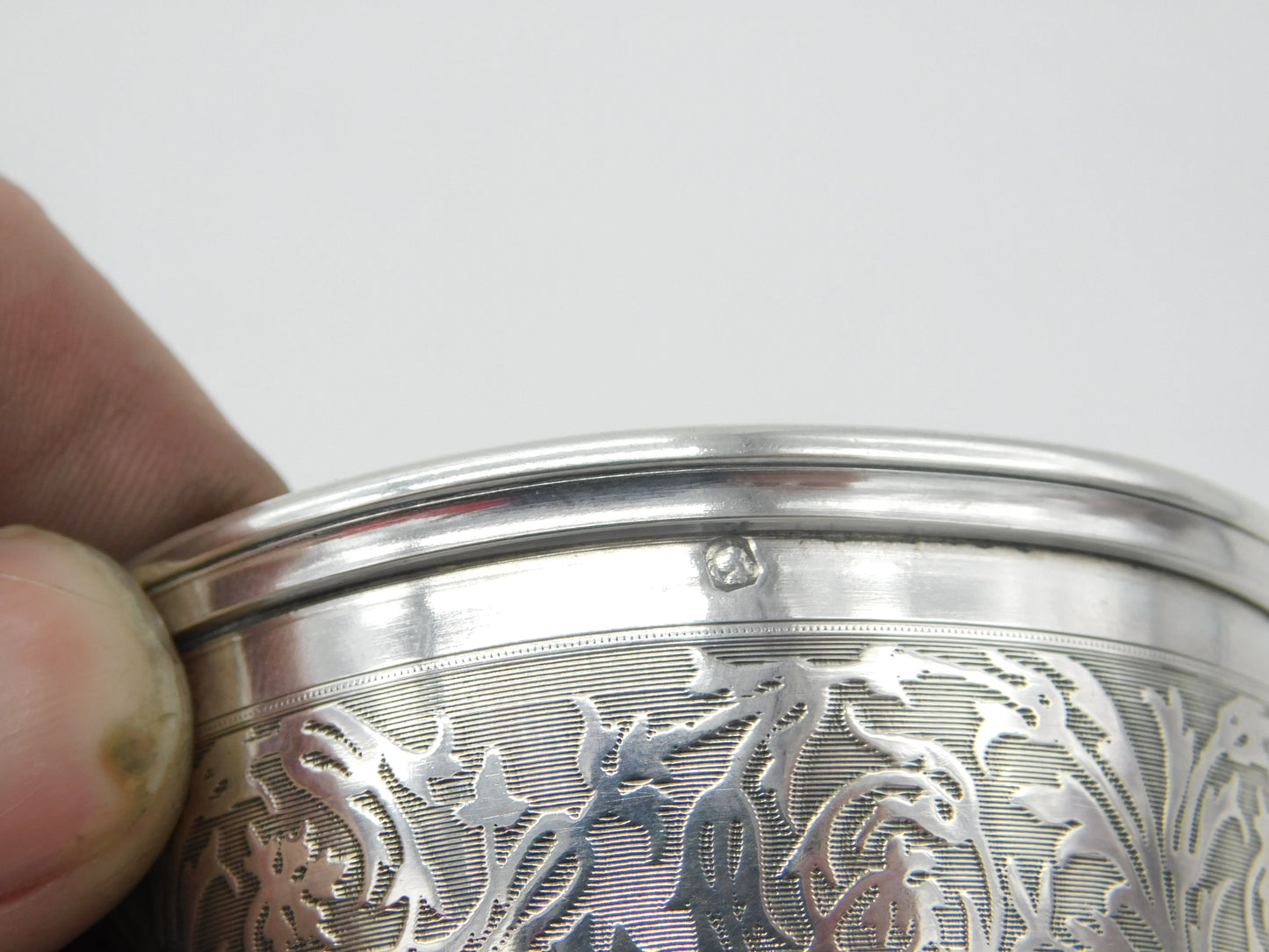 Art Nouveau French Sterling Silver Beaker with Acanthus Motif Antique c1890