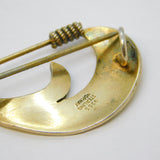 O.F Hjortdahl Norwegian Sterling Silver Gilt Yellow Enamel Brooch Antique
