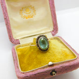 9ct Yellow Gold, Topaz & Marcasite Dress Ring Antique c1930 Art Deco