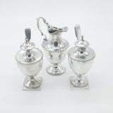 Georgian Sterling Silver Crested Dessert Set Antique 1773 London Robert Hennell