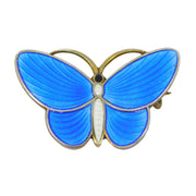 Aksel Holmsen Norwegian Sterling Silver Gilt Enamel Butterfly Brooch Antique