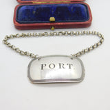 Georgian Sterling Silver Port Decanter Label 1835 Birmingham Joseph Willmore