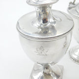 Georgian Sterling Silver Crested Dessert Set Antique 1773 London Robert Hennell