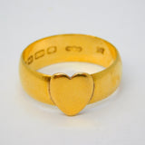 Victorian 22ct Yellow Gold Sweetheart Wedding Ring Antique 1864 Birmingham