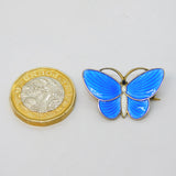 Aksel Holmsen Norwegian Sterling Silver Gilt Enamel Butterfly Brooch Antique