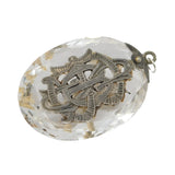 Victorian Sterling Silver & Rock Crystal Monogram Pendant Antique c1860
