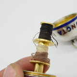 Victorian Sterling Silver Enamel Military Egg Form Thread Holder Antique London