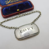 Georgian Sterling Silver Port Decanter Label 1835 Birmingham Joseph Willmore