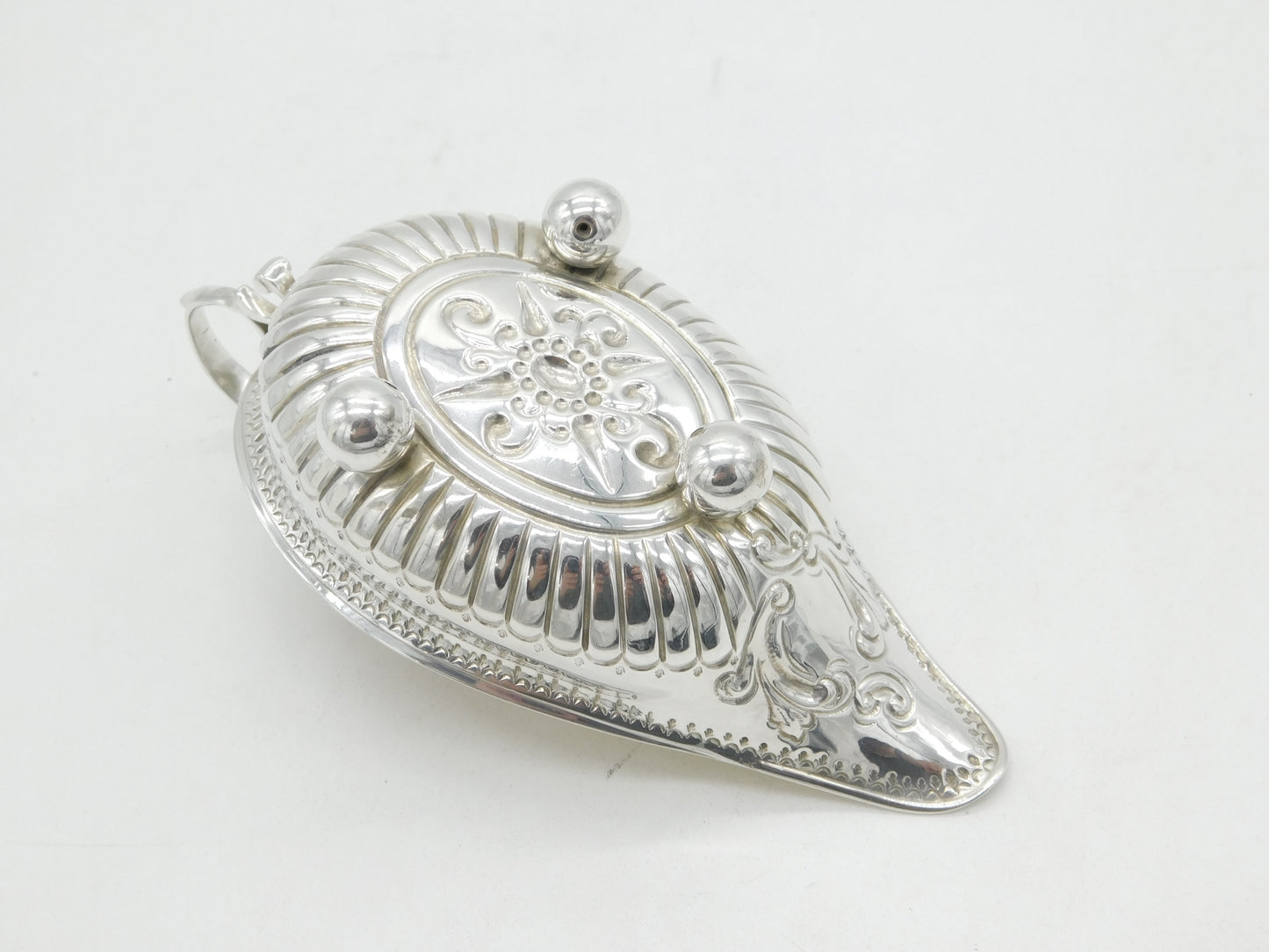 George III Sterling Silver Floral Pattern Sauce Boat Antique 1790 London