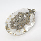 Victorian Sterling Silver & Rock Crystal Monogram Pendant Antique c1860