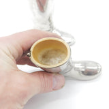 Pair of English Silver Plated Riding Boot Shot Stirrup Cups Antique c1940