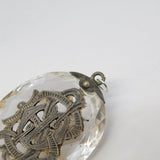 Victorian Sterling Silver & Rock Crystal Monogram Pendant Antique c1860