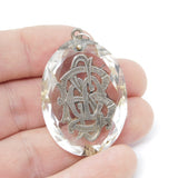 Victorian Sterling Silver & Rock Crystal Monogram Pendant Antique c1860