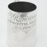 Edwardian Silver Plated 'Worcester Regatta 1908' Rowing Tankard Trophy Antique