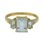 Gold Aquamarine Engagement Ring Diamond Jewellery