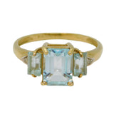 Gold Aquamarine Engagement Ring Diamond Jewellery