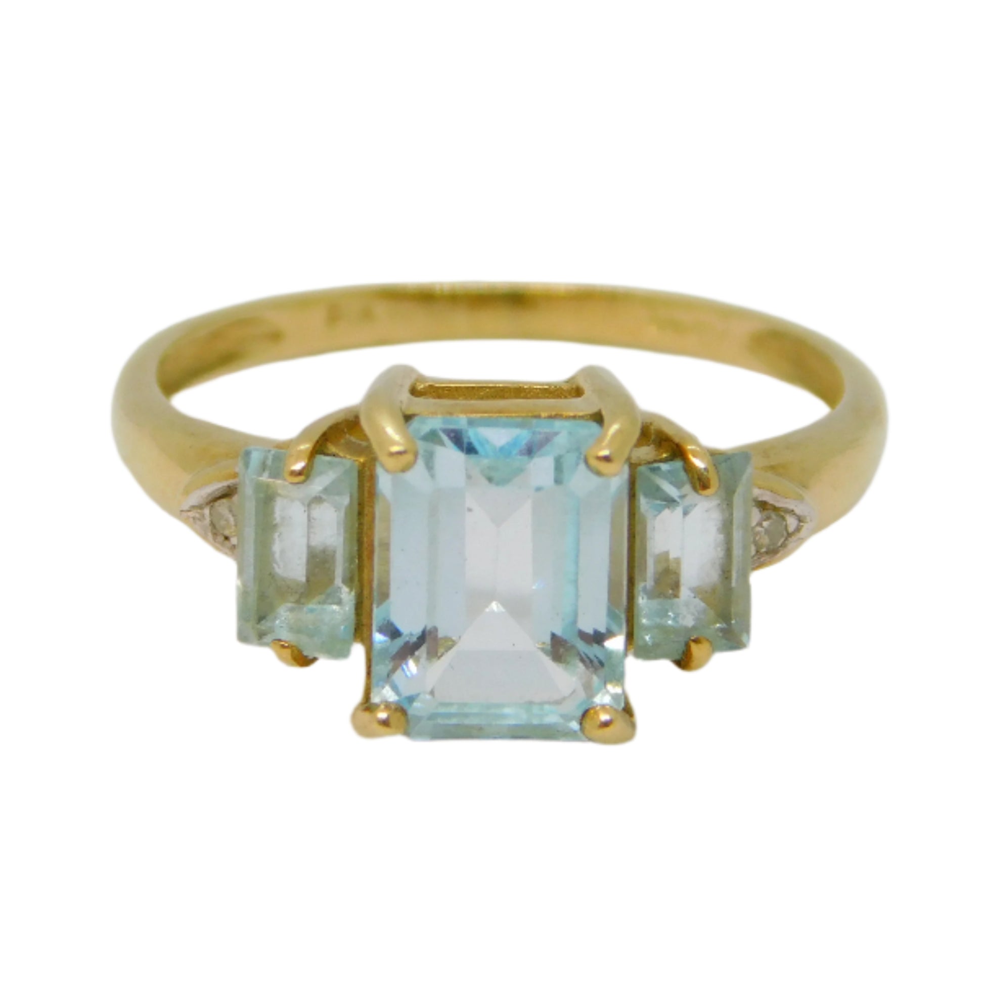 Gold Aquamarine Engagement Ring Diamond Jewellery