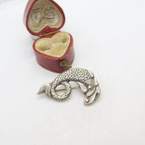 Iona Scottish Sterling Silver Sea Monster Brooch Antique c1940 John Hart