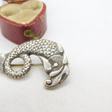 Iona Scottish Sterling Silver Sea Monster Brooch Antique c1940 John Hart
