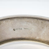 Art Deco Sterling Silver Sweetheart Pattern Cuff Bangle Antique 1941 Chester