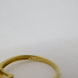 9ct Yellow Gold, Aquamarine & Diamond Engagement Ring Vintage Sheffield
