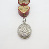 Victorian Sterling Silver Aesthetic Movement Double Locket Antique c1890