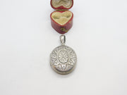 Victorian Sterling Silver Aesthetic Movement Double Locket Antique c1890