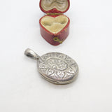 Victorian Sterling Silver Aesthetic Movement Double Locket Antique c1890