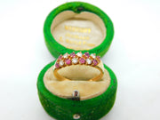 9ct Yellow Gold, Ruby & Spinel Dress Ring Vintage 1987 Birmingham
