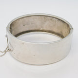 Art Deco Sterling Silver Sweetheart Pattern Cuff Bangle Antique 1941 Chester