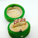 9ct Yellow Gold, Ruby & Spinel Dress Ring Vintage 1987 Birmingham