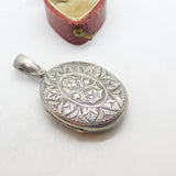 Victorian Sterling Silver Aesthetic Movement Double Locket Antique c1890