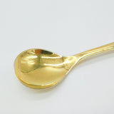 Georg Jensen Sterling Silver Gilt Enamel Rose Large Caddy Spoon Vintage 1974