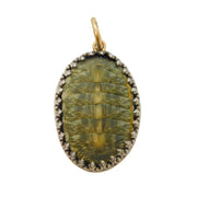 Victorian Sterling Silver & Gold Mounted Trilobite Fossil Pendant Antique